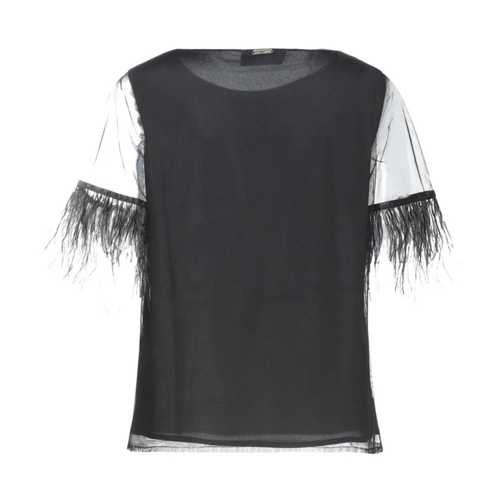 Nwt ChristinaEffe blouse tulle feather sleeve size 40 s